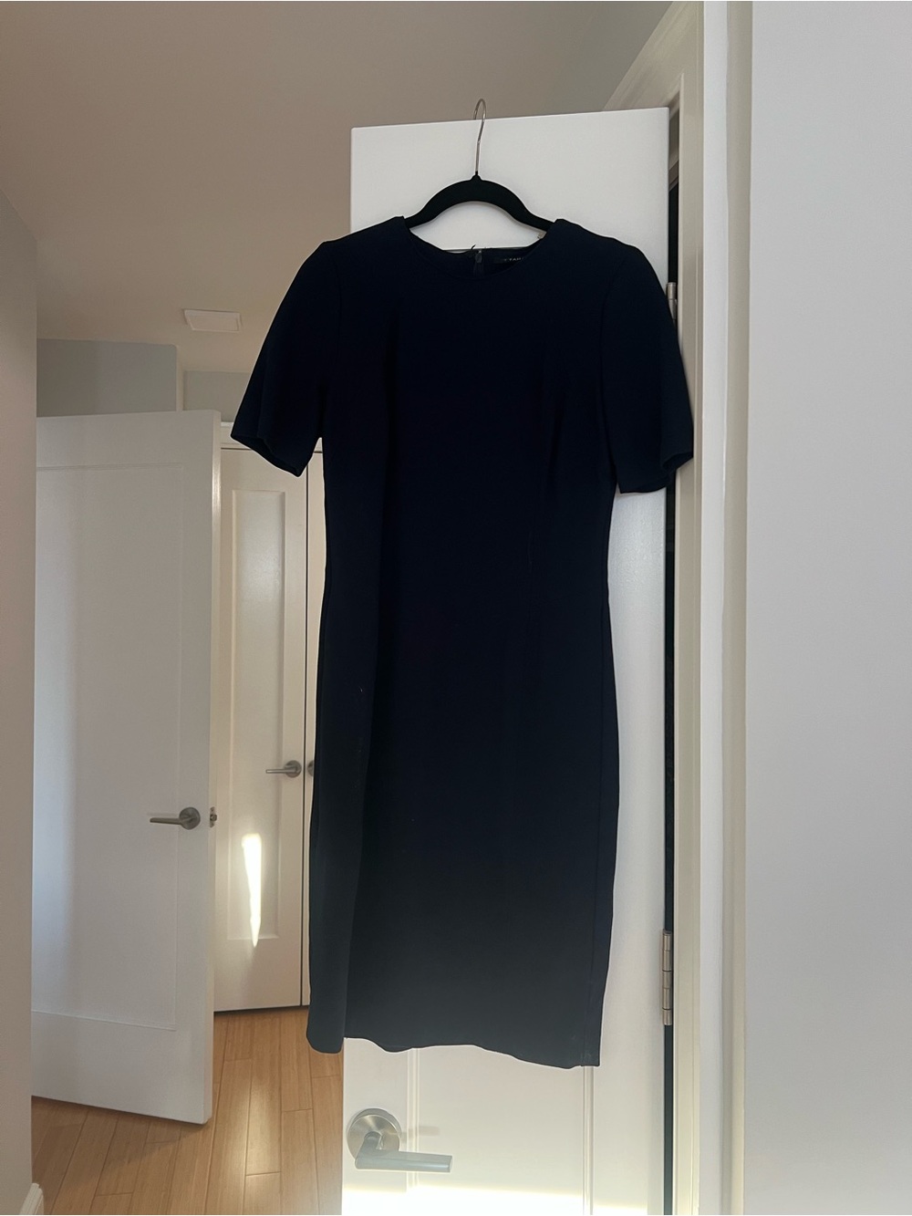 Tahari Navy Midi Work Dress